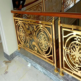 北京铜酒店楼梯镀K金护栏板