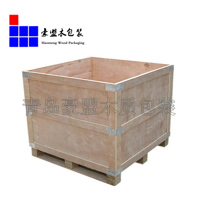 青岛厂家加工定做木质包装箱 物流发货用木箱两面进叉
