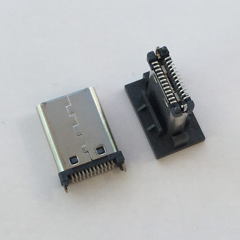 USB type c公头24p立式贴片 双排立贴无脚11.1
