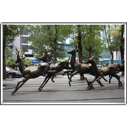 铜鹿雕塑定制-中正铜雕-滁州铜鹿雕塑