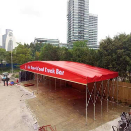 河南雨棚厂家定制餐饮遮阳蓬悬空电动棚