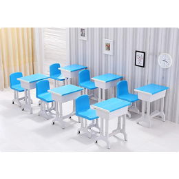 厂家加厚升降型中小学生单人双人学校辅导培训班园课桌椅