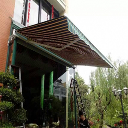 遮阳棚户外家用电动阳台挡雨板 别墅庭院收缩折叠曲臂铝合金雨棚