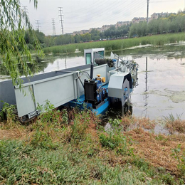 液压式水草收割打捞船 晟河水面清船 水浮莲清理全自动割草船