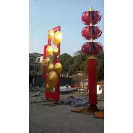 秦皇岛旅游区文化不锈钢灯笼雕塑 金属伞小型摆件
