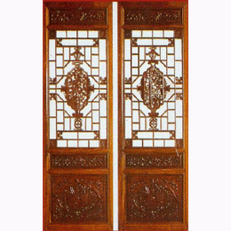 湖南益阳中式木门仿古门窗实木雕花门窗
