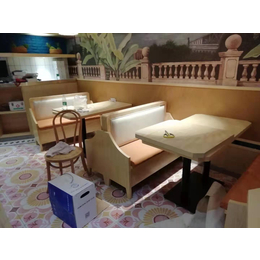  定制餐厅餐桌椅甜品店奶茶店餐桌板式带抽屉方桌