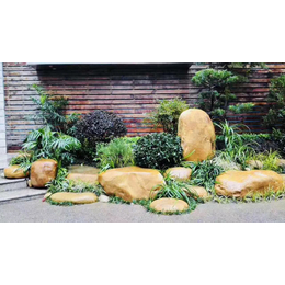 恒峰屹大型景观石场黄蜡石80-200规格庭院绿化修饰假山安装