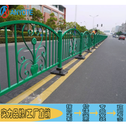 广州城市文化护栏 市政交通隔离栏 中山菊花铁板栏杆定做