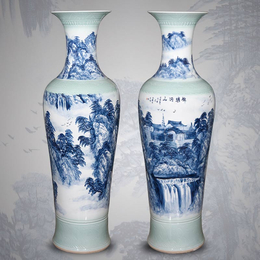 手绘陶瓷大花瓶摆件 景德镇全手绘瓷器花瓶