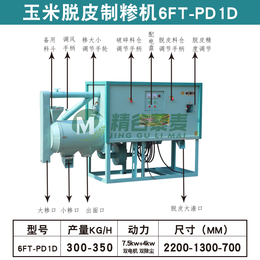 曹县精谷PD1D型可定制碳钢材质多功能玉米脱皮制糁一体机