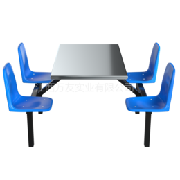 食堂餐桌椅不锈钢连体组合