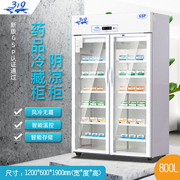 680L药品放置柜 立式恒温柜双门药品阴凉柜冷藏展示柜
