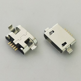 MICRO USB 5P BF 沉板两脚插板 直边 母座