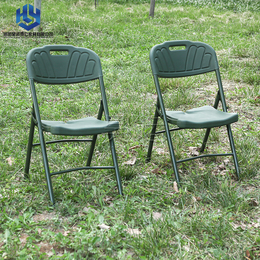 户外吹塑椅 军绿色折叠靠背椅训练战备塑料学习椅缩略图
