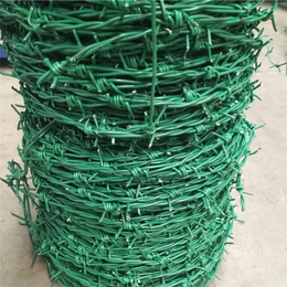 河北镀锌刺绳厂家供应衡阳宜昌绿色铁丝网信阳裹塑刺绳