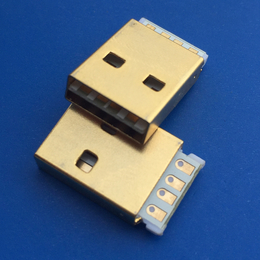 A公 USB2.0 直边焊线式 正反插白色胶芯 4pin