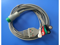 迈瑞 绿色12针一体五导心电导联线-按扣.JPG