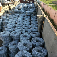 河北镀锌刺绳厂家供应云浮包塑有刺铁丝网绿皮铁线