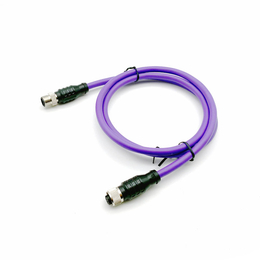 M12双头预制电缆连接器 