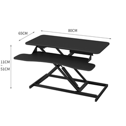 瑞奇丽站立式升降办公桌 家用可折叠书桌 双层大台面电脑桌