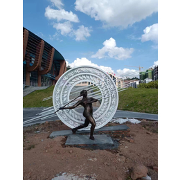 不锈钢运动员人物雕塑打羽毛球跑步踢足球体育馆雕像