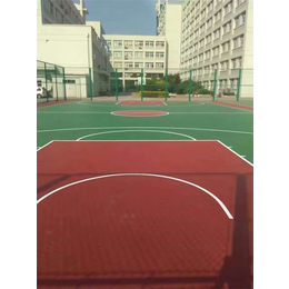 天津世纪宏达(图)-硅PU篮球场铺设-和平硅PU篮球场