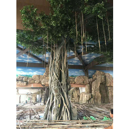 东营动物园景区大门塑石塑树 假树大门制作价格低 质量好