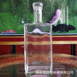 方形玻璃瓶500ml精美透明玻璃瓶洋酒瓶密封空酒瓶