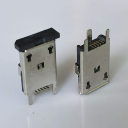 MICRO USB 5P 立式贴片母座10.5卷边 三脚