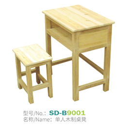 单人  双人 木质课桌椅
