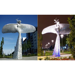 锦州广场方块拼接镂空人物雕塑 景观灯光雕塑定制工厂