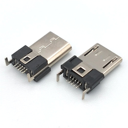 MICRO USB 5P公头贴板式 带勾脚 有卡勾