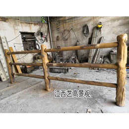 桂林仿木围栏厂家制作 仿木水泥护栏价格 艺高景观批发