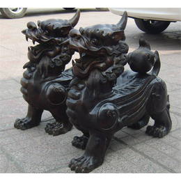 2米铜貔貅厂家-江苏铜貔貅-旭升铜雕公司