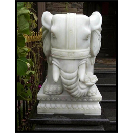 鄂尔多斯汉白玉石雕大象雕塑-曲阳旺通石材雕塑厂