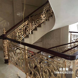 欧式纯铜楼梯栏杆批发 家装铜楼梯安装优势