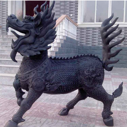 上海铜麒麟雕塑-兴悦铜雕-铜麒麟雕塑定做