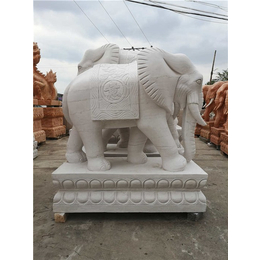 汉白玉石雕大象-呼伦贝尔石雕大象-曲阳众邦雕刻厂