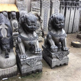乾锦石雕-晚霞红狮子雕塑厂家-黄山狮子雕塑厂家