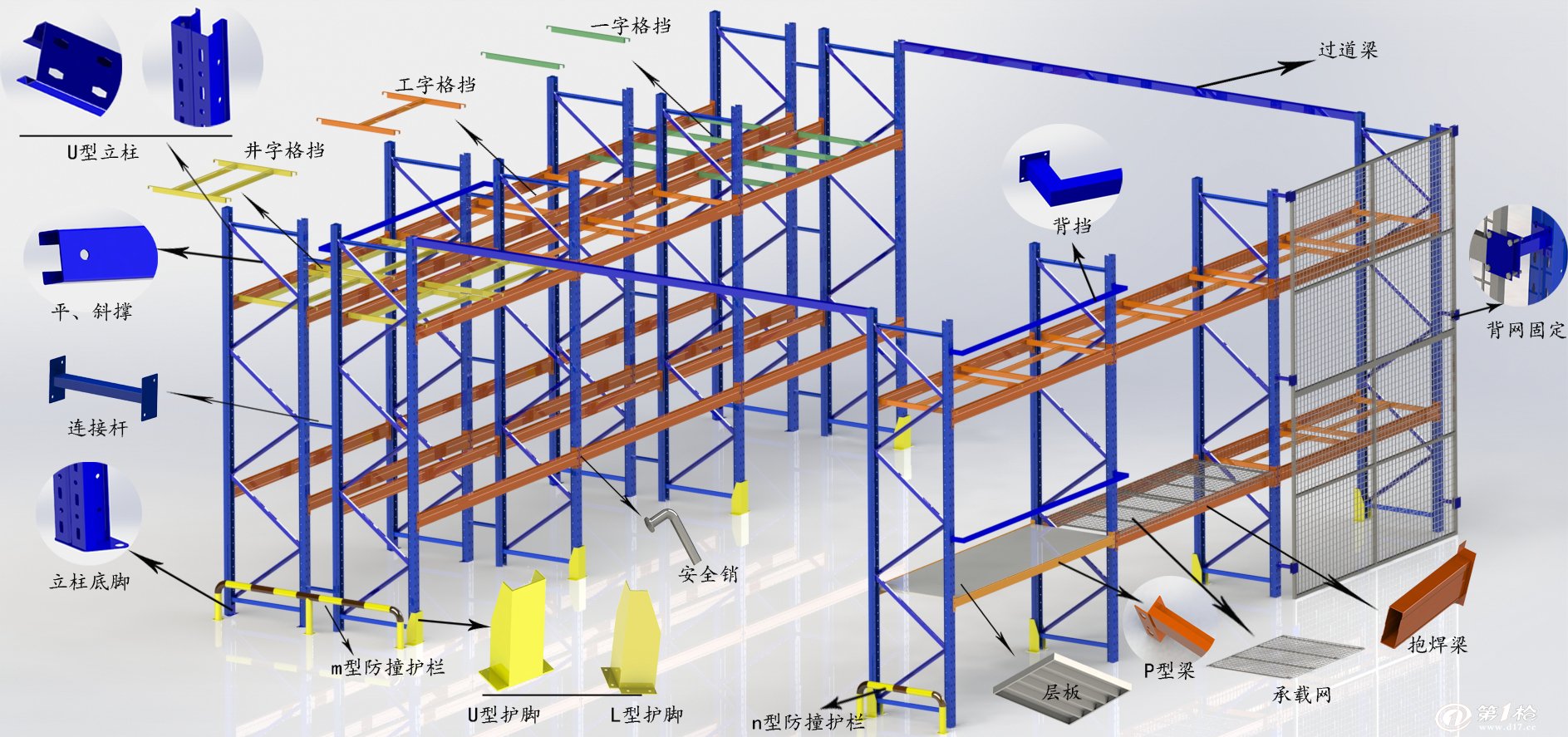 鼎立信仓储货架生产厂家 定制设计安装 中重型高位架 横梁货架