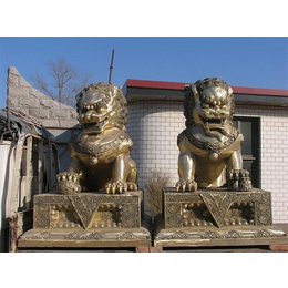 酒店纯铜狮子雕塑定制-西藏纯铜狮子雕塑定制-怡轩阁铜工艺品