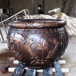 庭院风水铜缸雕塑-固原铜缸-制作铜缸厂