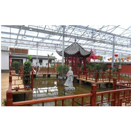 夏津生态餐厅图片-齐鑫温室阳光板大棚-尖顶生态餐厅图片