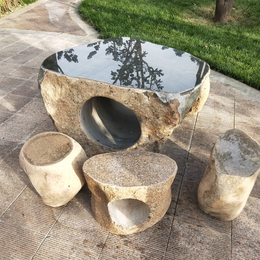 大型花岗岩石桌 园林石雕桌子雕塑 大理石镂空石桌石凳
