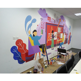 企业背景墙-古绘坊彩绘(在线咨询)-亳州背景墙