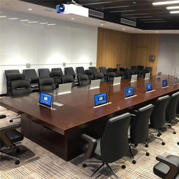 渭南会议桌-格创实木会议桌厂家-会议桌用升降屏