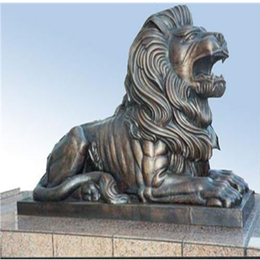 户外园林景观铜狮子定制-东营铜狮子-工艺精良(图)